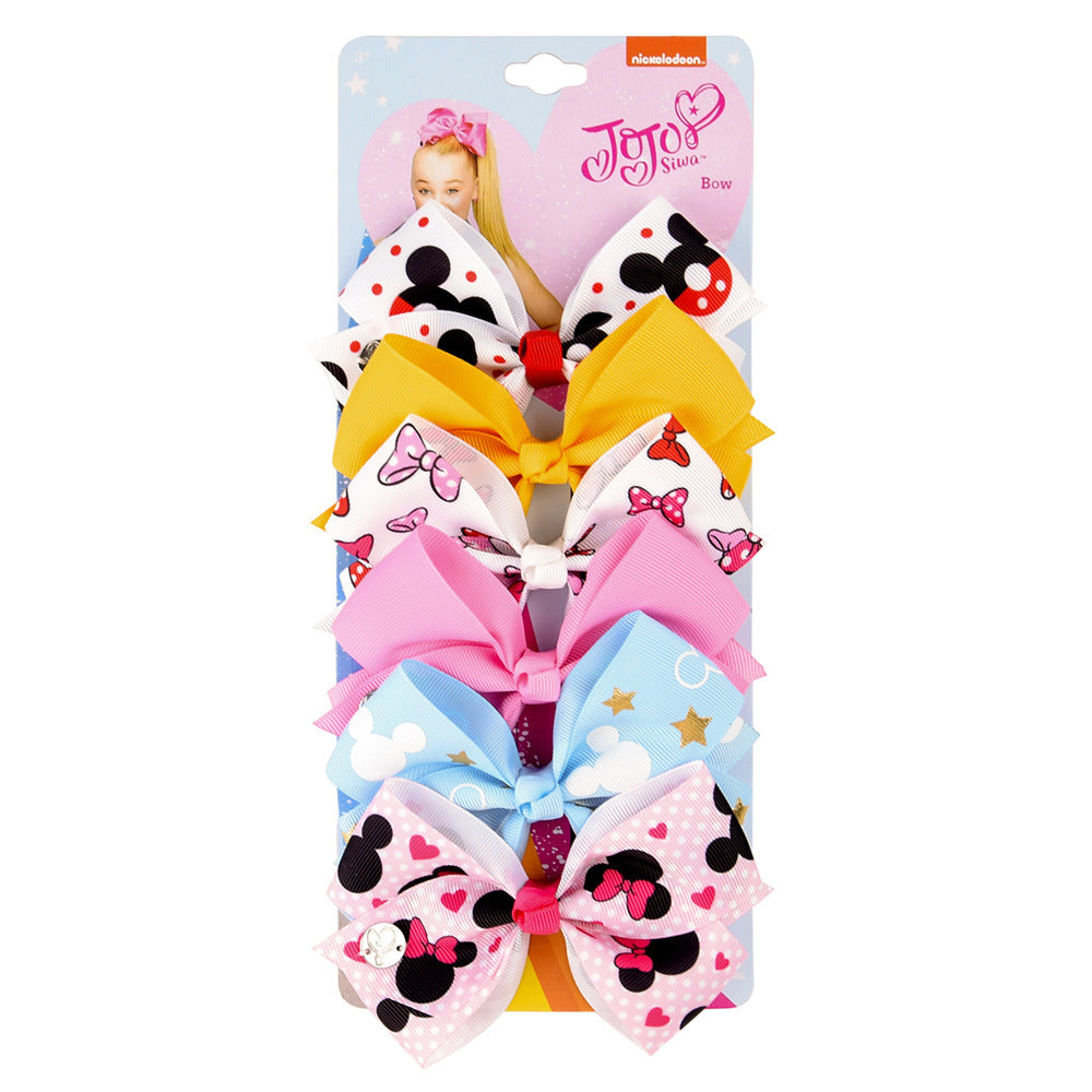 (Link 2)Big Bows for Girls 5 inches - Grosgrain Ribbon Big Bows Clips - Hair Barrettes Accessories for Children - Hair bows clips for Baby Girls Kids Teens