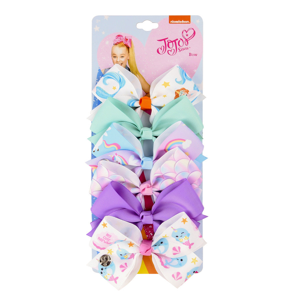 (Link 2)Big Bows for Girls 5 inches - Grosgrain Ribbon Big Bows Clips - Hair Barrettes Accessories for Children - Hair bows clips for Baby Girls Kids Teens