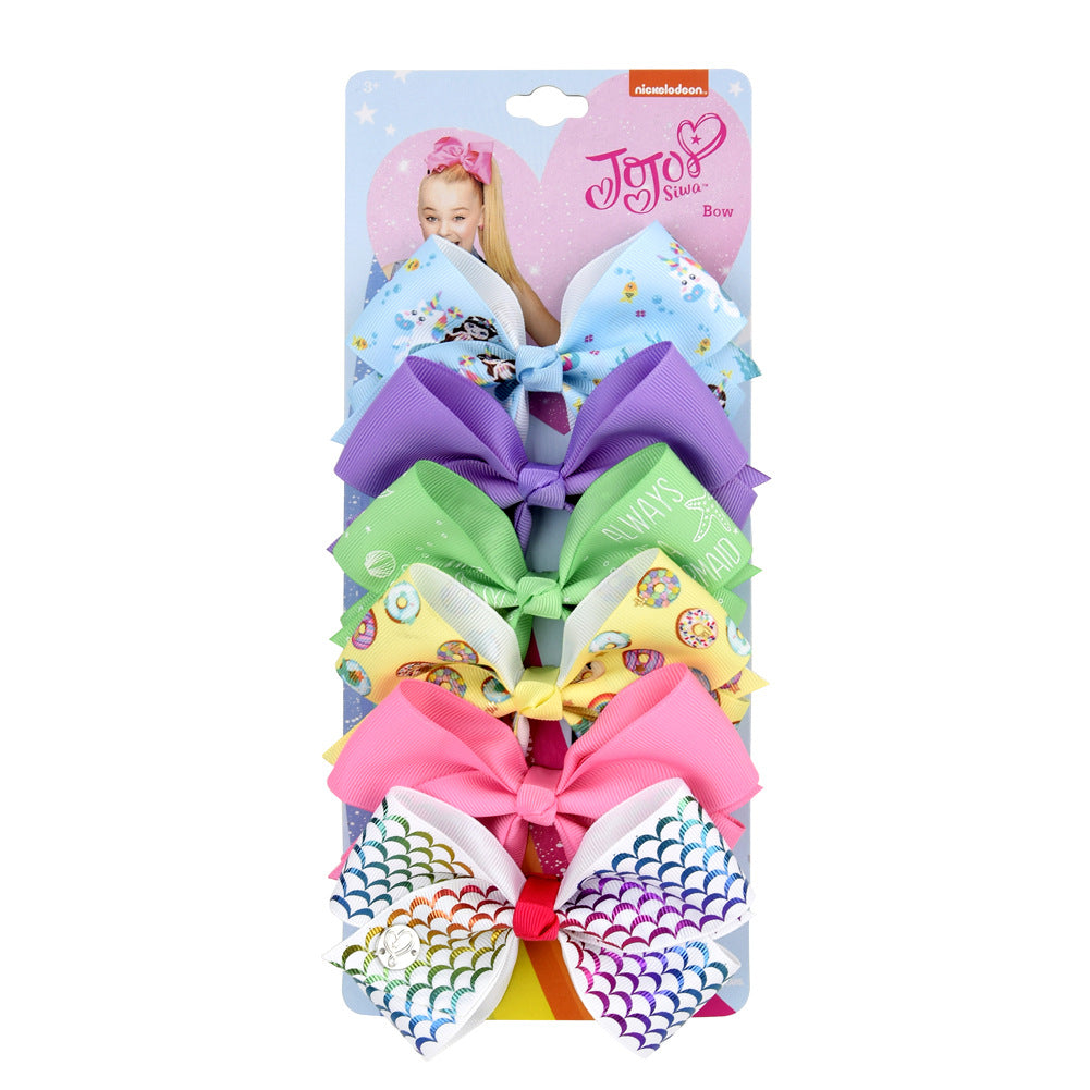 (Link 2)Big Bows for Girls 5 inches - Grosgrain Ribbon Big Bows Clips - Hair Barrettes Accessories for Children - Hair bows clips for Baby Girls Kids Teens