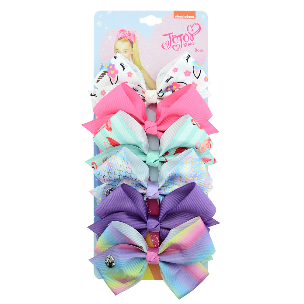 (Link 2)Big Bows for Girls 5 inches - Grosgrain Ribbon Big Bows Clips - Hair Barrettes Accessories for Children - Hair bows clips for Baby Girls Kids Teens
