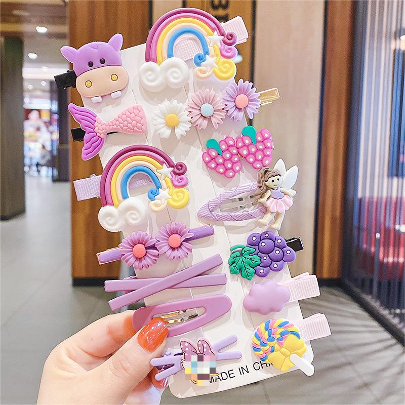 （Link 13）Baby Hair Clips, Hair Pin, Barrettes for Girls, Toddler Girls Hair Accessories, Kids Hair Clips for Styling, Flower Rainbow Candy Fruits Butterfly Cute Hair Clips for Girls