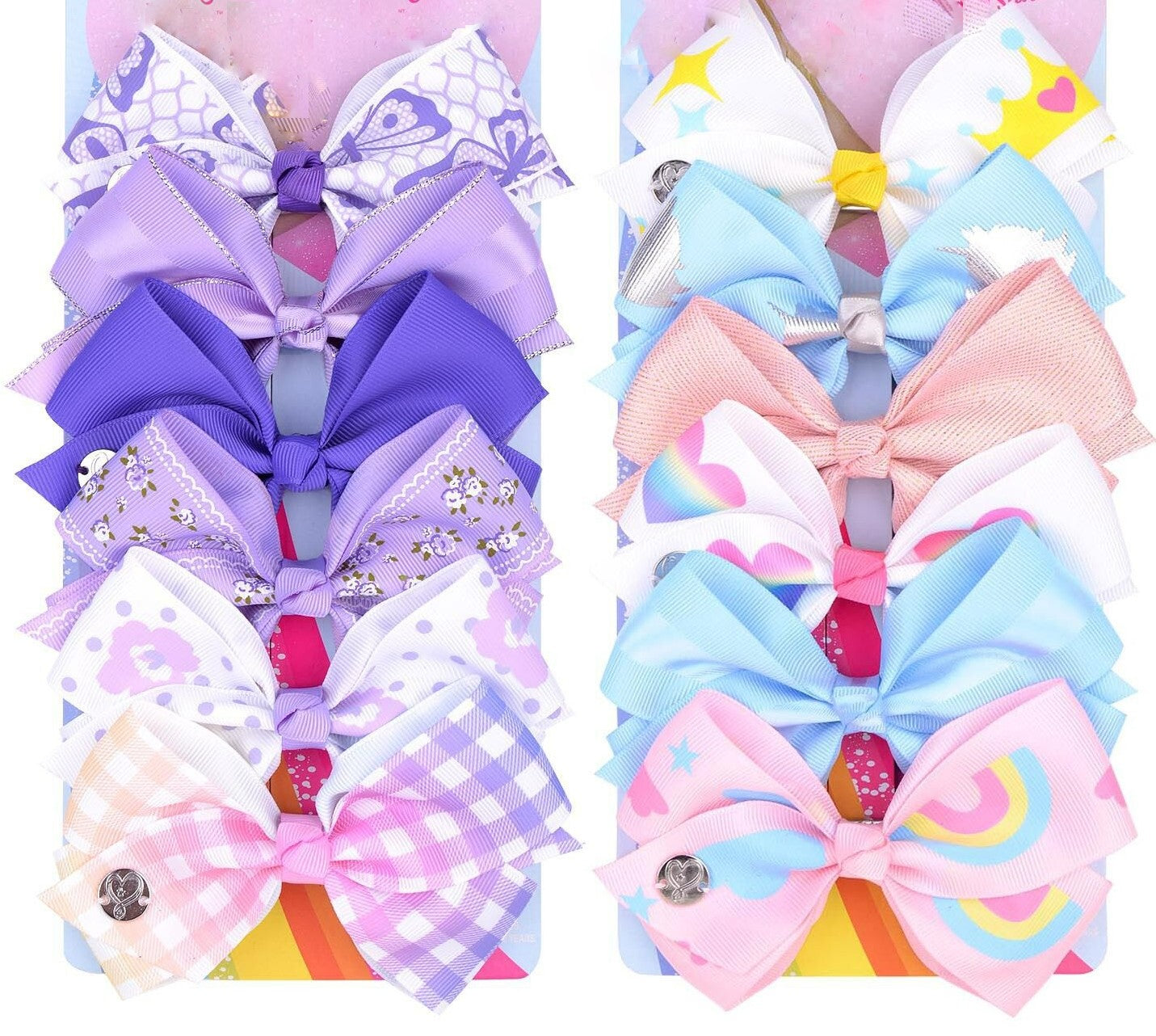 (Link 2)Big Bows for Girls 5 inches - Grosgrain Ribbon Big Bows Clips - Hair Barrettes Accessories for Children - Hair bows clips for Baby Girls Kids Teens